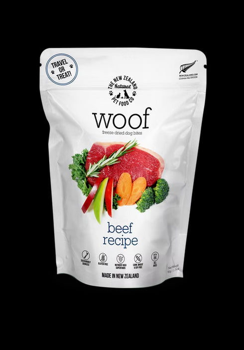 New Zealand Natural Pet Co Woof Freeze Dried Dog Treats - Beef - 1.76oz Bag